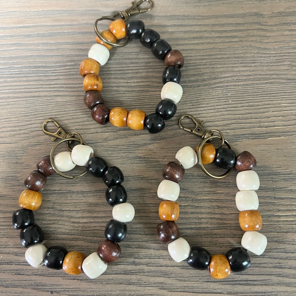 Stylish Beaded Keychain Trio